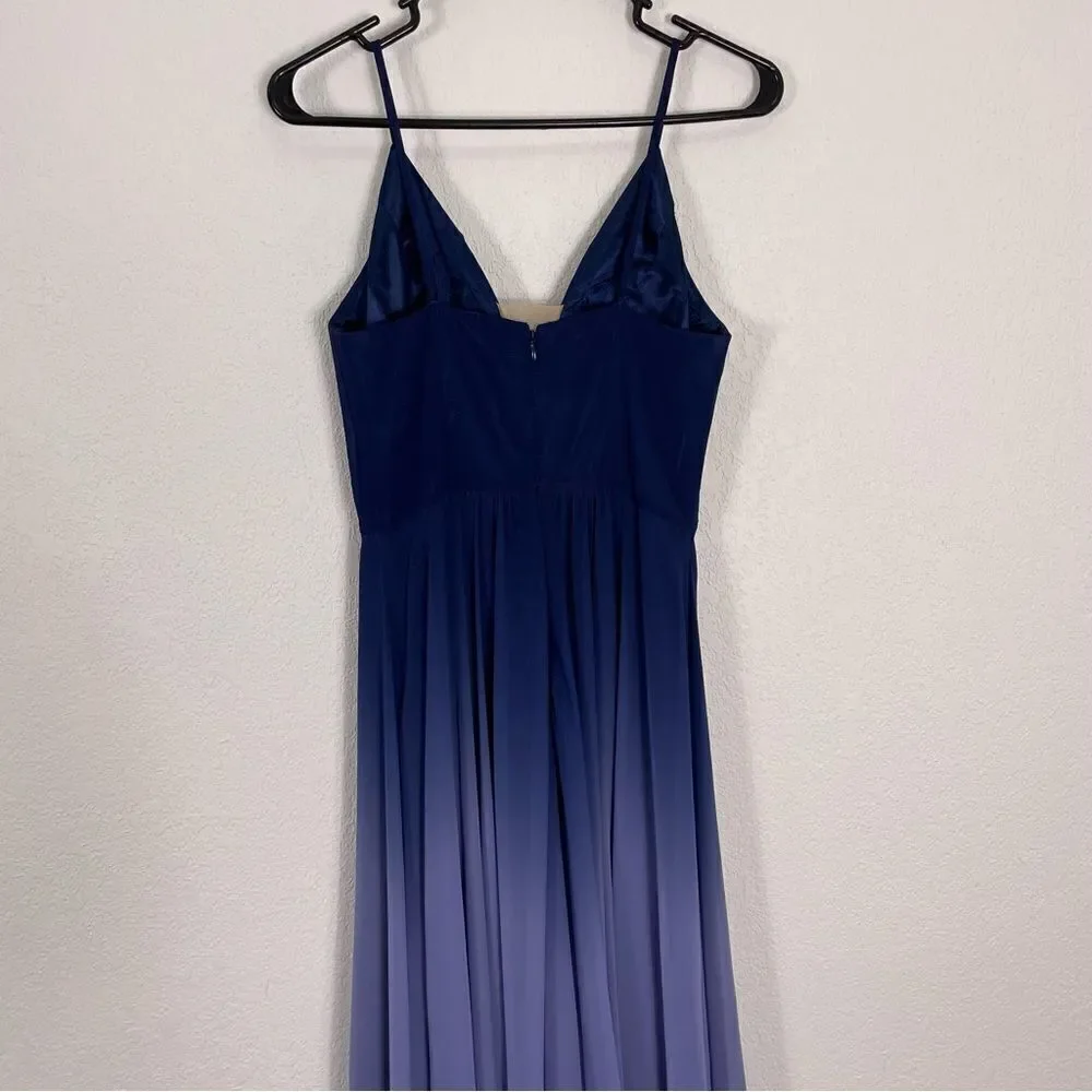 NWT Aqua‎ Blue Ombre Evening Gown Long Dress Size 2